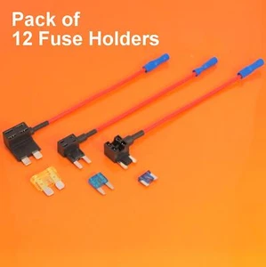 Quality 12V Add A Circuit Piggy Back Fuse Holder Low Profile Mini Standard Fuses - Picture 1 of 7