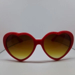 Heart Shaped Rayflector Women's Lightweight Red Retro Sunglasses - Picture 1 of 12