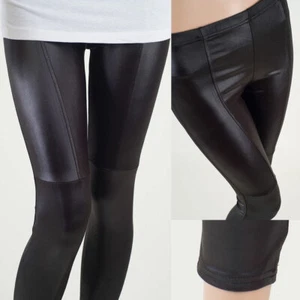 10pc Wholesale Bulk Women's Shiny wet Look Faux Leather Leggings Leggings - Picture 1 of 10