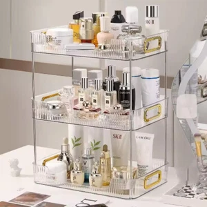 3 Ebenen Kosmetik Aufbewahrungsbox Klar Gestell Make-up Organizer Parfüm Display - Bild 1 von 7