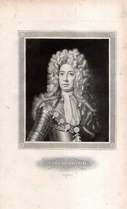 c1850 Duque de Marlborough Feldherr Inglaterra Retrato grabado en acero - Imagen 1 de 1