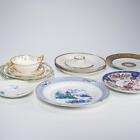 Énorme lot d'assiettes anciennes et neuves en porcelaine cassée bol royal de Copenhague wedgwood