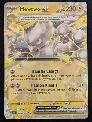 Mewtwo ex (058/182) SV04: Paradox Rift Pokemon NM - Image 1 of 2