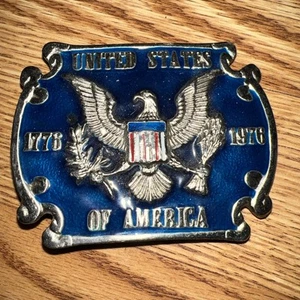 MIB 1776-1976 BICENTENARIO STATI UNITI D'AMERICA FIBBIA CINTURA AQUILA - Foto 1 di 3