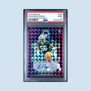 2024 Panini Mosaic Edgerrin Cooper Auto Purple /49 PSA 9 #344 - Picture 1 of 2