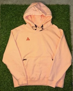Nike ACG fleece pullover hoodie Bleached Coral Pink Men’s Size Large - Picture 1 of 5