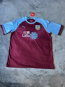Burnley 2018 2019 Home Football Jersey Soccer T Shirt Large Puma Men Red & Blu - Picture 1 of 6
