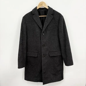 Peter Manning Fulton Topcoat Mens 4 Wool Cashmere Charcoal Luxury Soft Classic - Picture 1 of 9