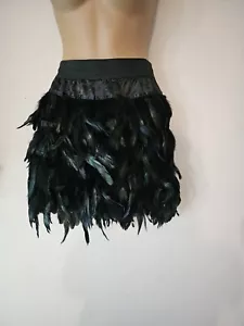 Persun Women's Mid Waist A-Line Short Feather Skirt Large - Picture 1 of 10