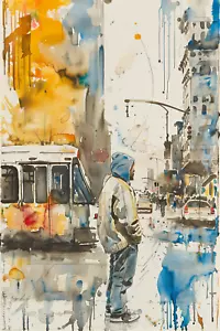 "URBAN DWELLER" CANVAS ART PRINT 18X24" or 24X36" READY TO HANG HOME DECOR - Picture 1 of 5