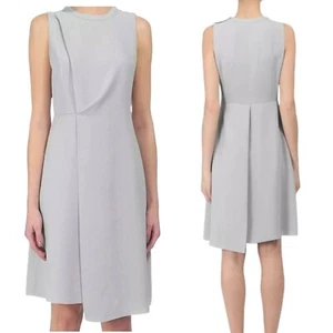 Whistles Dress Fit Flare Drape Jo Jo Grey Sleeveless Round Neck Size Smart UK 12 - Picture 1 of 12