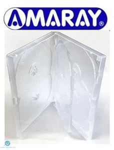 5 x 6 Way Clear DVD Multibox 15mm [6 Discs] Empty New Replacement Amaray Case - Afbeelding 1 van 2