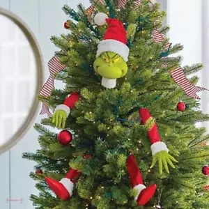 Christmas Tree Decorations Grinchs Elf Arm Leg Head Ornaments Holder Xmas Party - Picture 1 of 15