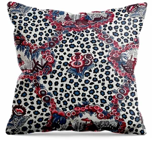 Brunschwig & Fils Chinese Leopard Blue/Red Pillow Covers Handmade 20" - Picture 1 of 4