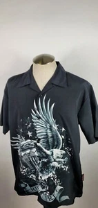 Camisa negra mediana con águila y motor manga corta - Imagen 1 de 9