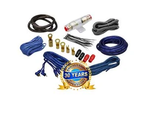 SX 4 Gauge Amp Kit Amplifier Install Wiring Complete 4 Ga Car Wires Blue 2000W - Picture 1 of 1