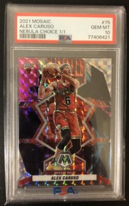 ALEX CARUSO - 2021 Panini Mosaic Nebula Choice Prizm 1/1 PSA 10 GEM MINT - BULLS