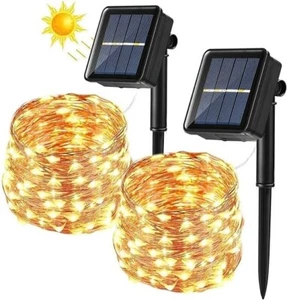 2 Stück Solar Lichterkette Aussen, BrizLabs 14M 120 LED Außen Lichterkette - Bild 1 von 8