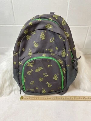 mochila infantil gris con astronautas amarillos y planetas Foto 1 de 4