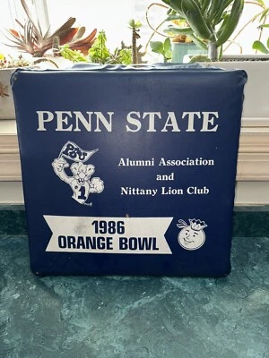 复古宾夕法尼亚州立大学 Nittany Lions 1986 橙色碗座垫 + Poncho — 第 1/3 张图片