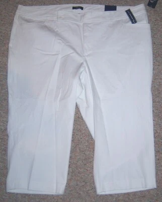 Pantalones capris recortados CHAPS blancos adelgazantes talla 24W nuevos con etiquetas  Foto 1 de 4