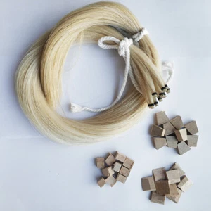 10 Sets Mongolian Bow Rehair Double Bass Bow Rehair + Block Wedge Wood - Picture 1 of 3