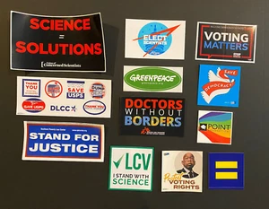 12 Progressive Liberal Decals Stickers Justice Voting Rights Democracy Lot #5 - Picture 1 of 6