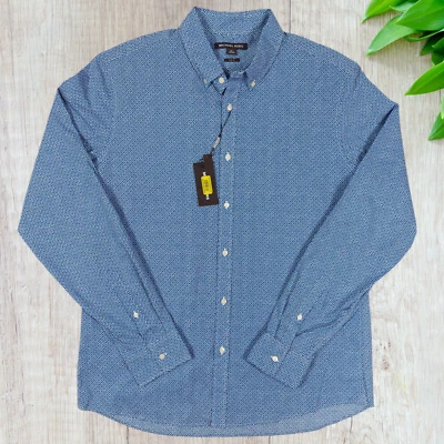 Michael Kors Shirt Mens Sz XL Blue White Button Down Slim Fit Preppy Classic NWT - Image 1 of 4