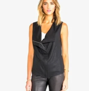 PIXLEY Malynn Black Moto Zip Vest Medium NWOT - Picture 1 of 8