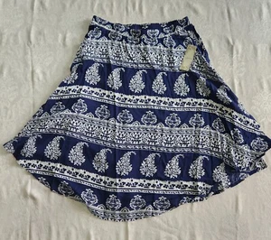 Damen Style Me blau & weiß Pull On Boho Rock Größe L Neu mit Etikett Viskose - Bild 1 von 5