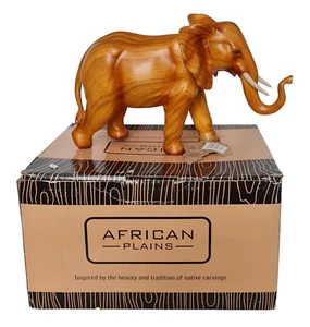 African Plains Handcrafted Wooden Elephant 30cm 20879 - Picture 1 of 10