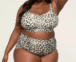 Cacique Lane Bryant Comfort Bliss Lightly Lined No-Wire Bra Animal Print 46C - Picture 1 of 12