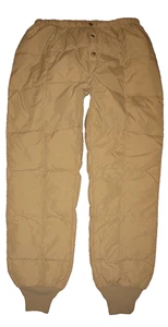 Men's WALLS Blizzard-Pruf Tan Down Insulated Puffer Pants Button Front Large - Picture 1 of 6