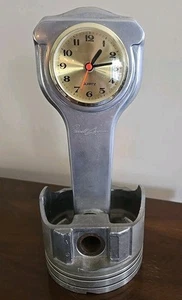 DARRELL GWYNN ENGRAVED NHRA PISTON CONNECTING ROD QUARTZ ALARM CLOCK WORKS FINE - Picture 1 of 5