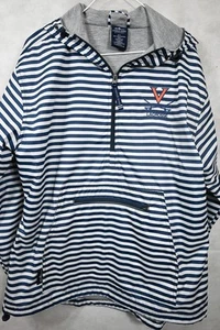NEW UVA University of Virginia Hoos Cavaliers Blue Stripe Rain Jacket Lacrosse - Picture 1 of 6