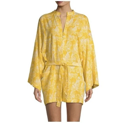 Romper Free People Intimately pequeno novo com etiquetas linho amarelo concha boho costeiro - Imagem 1 de 4