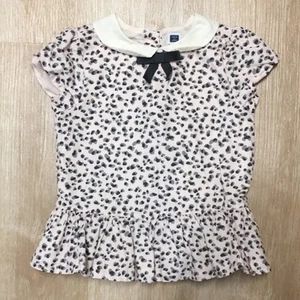 Janie and Jack Pale Pink Grey Black Speckled Pattern blouse top 4T - Picture 1 of 8