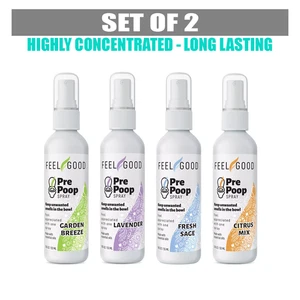 2x Toilet Bathroom Spray Air Freshener Odour Neutraliser Fresh Perfume Poop 55ml - Picture 1 of 23