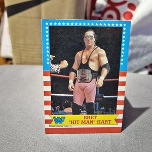 Tarjeta de lucha libre Bret The Hitman Hart 1987 Topps WWF #1 WWE/WCW/NWA/AWA/ECW/NWO  - Imagen 1 de 2