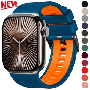 Sulicone Strap for Apple Watch Ultra 3 2 49mm Series 11 10 9 8 7 6 SE 5 4 3 Band - Picture 1 of 63