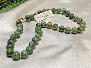 Merilyn Berg For Nordstrom Vintage African Turquoise Bead 16" Choker Necklace - Picture 1 of 12