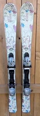 Grandes esquís de nieve alpinos ELAN medidas 43" largo 110 cm acabado BLANCO Foto 1 de 4