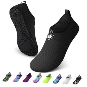 Water Shoes for Women Men Swim Aqua 3-4 Women/2-2.5 Men 1a-circular Black - Picture 1 of 7