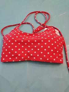 TIME AND TRU WOMEN'S PINK W/WHITE POKA DOTS BIKINI TOP - Picture 1 of 6