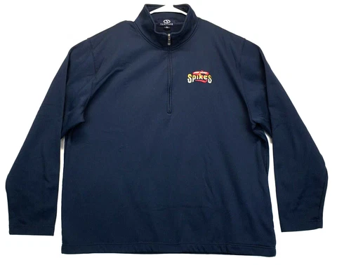 State College Spikes Jacket Mens XL  1/2 Zip Blue Minor League Baseball Cover