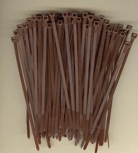 100 5" Inch Long 40# Pound BROWN Nylon Cable Zip Ties Ty Wraps Made in the USA - Picture 1 of 1