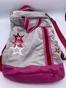 Bolso Mochila American Girl 18" Porta Muñecas/Niñas Gris Pana Rosa Correas - Imagen 1 de 5