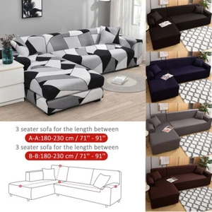 Sofa Covers Elastic Couch Cover L-shape Sectional Corner Sofa Slipcovers - Picture 1 of 119
