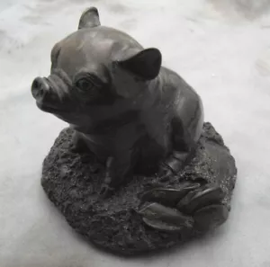 Vintage 1994 DEBI POLLOCK Bronze Sculpture Pig on Mound # 330 of 1000 Signed - Picture 1 of 10