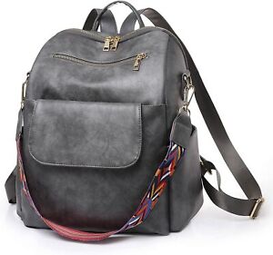 Womens PU Leather Backpack Travel School Backbag Tote Girls Shoulder Bag Fashion